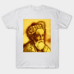 Omar Khayyam Golden Portrait | Omar Khayyam Artwork 9 T-Shirt